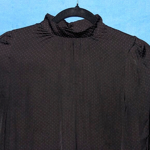 H&M Mock Neck Blouse Black Size 6 - Picture 2 of 9